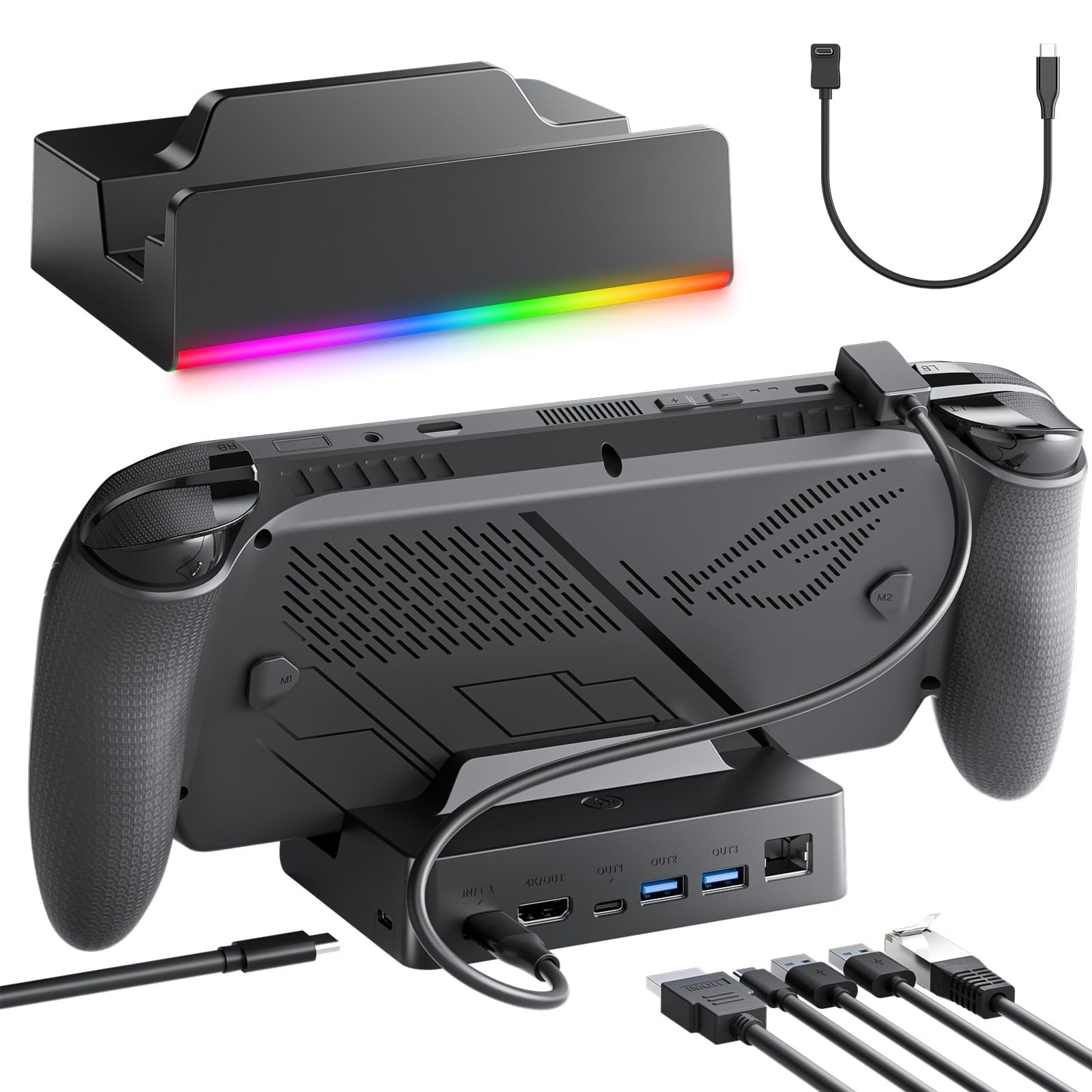 SteamDeck 256GB LCD（Docking Station付き） Steam Deck Dock, AOLION 6 in 1 Steamdeck 4K TV Docking Station USB